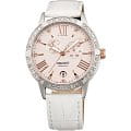 Orient Orient ET0Y003Z (FET0Y003Z)  FET0Y003Z механические женские часы  розовый циферблат, браслет кожа + текстиль — вид спереди