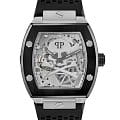 Philipp Plein Philipp Plein The Skeleton PWBAA2023  PWBAA2023 механические мужские часы  серебристый циферблат, браслет силикон — вид спереди