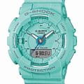 Casio Casio G-Shock GMA-S130-2A  GMA-S130-2A электронные женские часы зеленый циферблат, браслет пластик — вид спереди