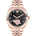 Philipp Plein Philipp Plein Plein Valentine PW2BA1025  PW2BA1025 кварцевые женские часы черный циферблат, браслет нержавеющая сталь с pvd-покрытием — вид спереди