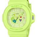 Casio Casio Baby-G BGA-10-3A  BGA-10-3A кварцевые женские часы  зеленый циферблат, браслет пластик — вид спереди