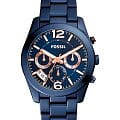 Fossil Fossil Carlie  ES4093  ES4093 кварцевые женские часы синий циферблат, браслет  — вид спереди