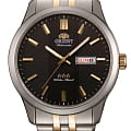 Orient Orient 3 Stars RA-AB0011B19B  RA-AB0011B19B механические мужские часы черный циферблат, браслет нержавеющая сталь — вид спереди