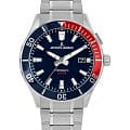Jacques Lemans Jacques Lemans Classic 1-2131E  1-2131E автокварц (кинетик) мужские часы  синий циферблат, браслет нержавеющая сталь — вид спереди