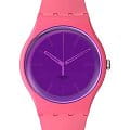 Swatch Swatch New Gent Biosourced SO29P102  SO29P102 кварцевые женские часы фиолетовый циферблат, браслет силикон — вид спереди