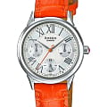 Casio Casio Sheen SHE-3049L-7A  SHE-3049L-7A кварцевые женские часы серебристый циферблат, браслет кожаный — вид спереди
