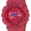 Casio Casio Baby-G BA-110ST-4ADR  BA-110ST-4ADR кварцевые женские часы  красный циферблат, браслет пластик — вид спереди