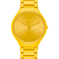 Rado Rado True Thinline Le Corbusier R27093632   R27093632  кварцевые мужские часы желтый циферблат, браслет высокотехнологичная керамика + титан — вид спереди
