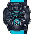 Casio Casio G-Shock GA-2000-1A2DR (GA-2000-1A2) GA-2000 GA-2000-1A2 электронные мужские часы черный циферблат, браслет пластик — вид спереди