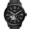 Fossil Fossil Townsman Automatic ME3062  ME3062 механические мужские часы черный циферблат, браслет нержавеющая сталь с pvd-покрытием — вид спереди