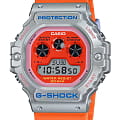 Casio Casio G-Shock DW-5900EU-8A4 (DW-5900EU-8A4)  DW-5900EU-8A4 электронные мужские часы оранжевый циферблат, браслет пластик — вид спереди