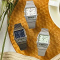 Casio Casio Vintage AQ-800E-7A2DF (AQ-800E-7A2) кварцевые женские часы часы крупный план белый циферблата