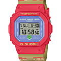 Casio Casio G-Shock DW-5600SMB-4DR DW-5600 DW-5600SMB-4 электронные мужские часы фиолетовый циферблат, браслет пластик — вид спереди