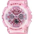 Casio Casio Baby-G BA-130CV-4A  BA-130CV-4A кварцевые женские часы  розовый циферблат, браслет пластик — вид спереди