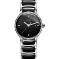 Rado Rado Centrix Diamonds R30933712  R30933712 кварцевые женские часы черный циферблат, браслет сталь + высокотехнологичная керамика — вид спереди