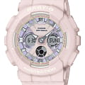 Casio Casio Baby-G BA-130WP-4A  BA-130WP-4A кварцевые женские часы розовый циферблат, браслет пластик — вид спереди