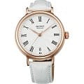 Orient Orient ER2K002W (FER2K002W)  FER2K002W механические женские часы  белый циферблат, браслет кожа + текстиль — вид спереди