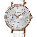 Casio Casio Sheen SHE-3054PGL-7A  SHE-3054PGL-7A кварцевые женские часы  белый циферблат, браслет кожаный — вид спереди