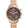 Fossil Fossil Neutra ES5218  ES5218 кварцевые женские часы коричневый циферблат, браслет сталь с ip покрытием — вид спереди